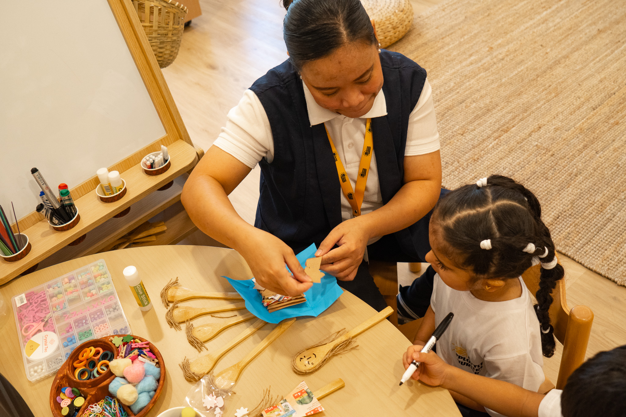 Children learning through activities at Little Explorers Nursery in Dubai